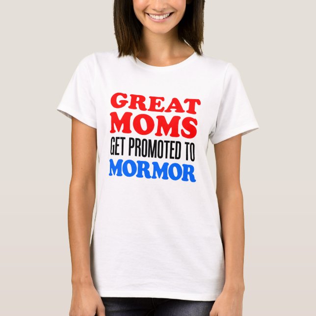 T-shirt Grandes mães promovidas a Mormor (Frente)