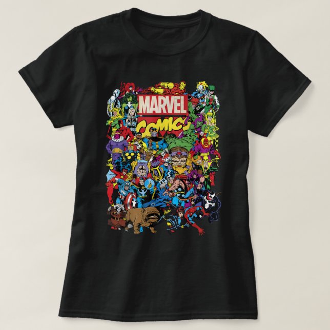 T-Shirt Graphic T - Grupo de Heroes da Marvel Hist (Frente do Design)