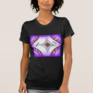 T-shirt "Gratidão Paz Amor Unir" Mandala Art Impressão