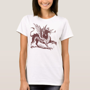 T-shirt Gravação do Dragão - Castanho Escuro
