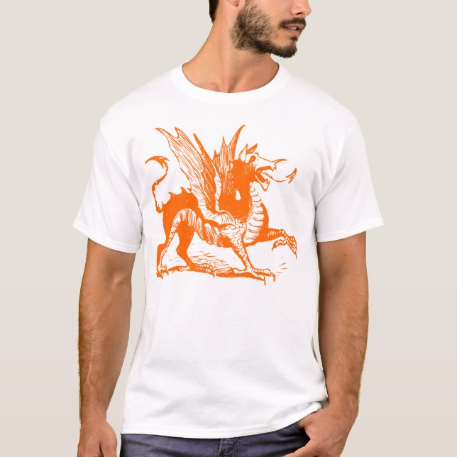 T-shirt Grave de Dragão - Laranja (Frente)