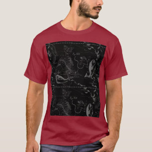T-shirt Gravura 1690 de Hevelius do mapa da constelação