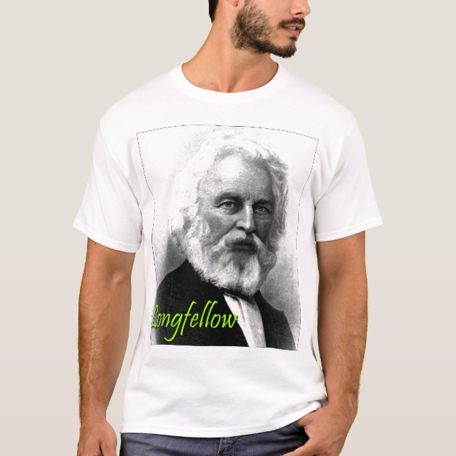 T-shirt Gravura a água-forte de Henry Wadsworth Longfellow (Frente)