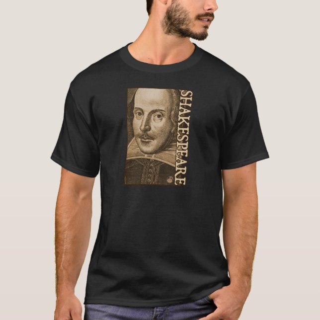 T-shirt Gravuras de Shakespeare Droeshout (Frente)