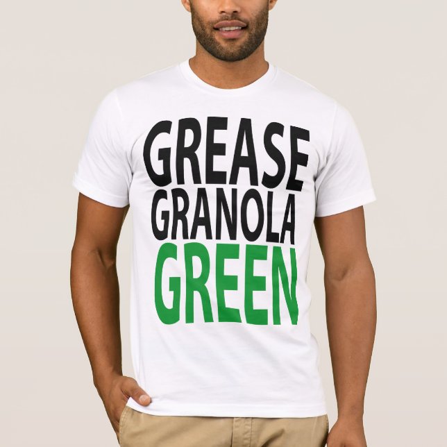 T-shirt graxa, granola, GREEN! (Frente)