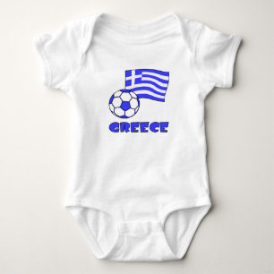T-shirt Grécia com Bandeira Grega e Bola de Futebol