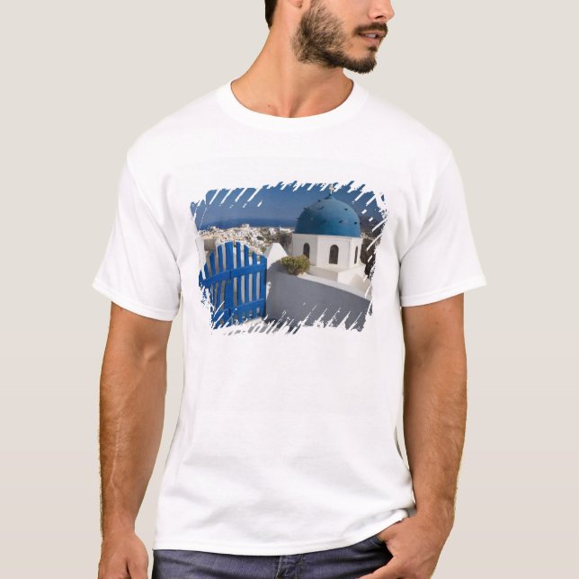 T-shirt Grécia e Ilha Grega de Santorini a partir do (Frente)