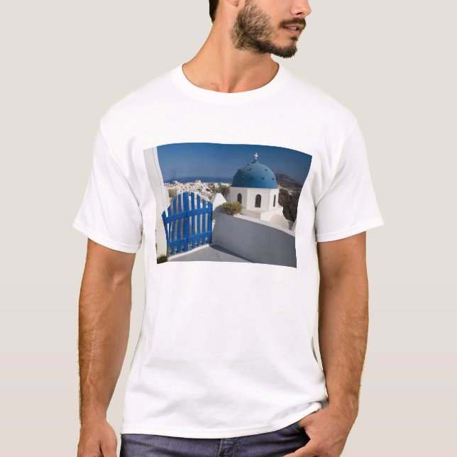 T-shirt Grécia e Ilha Grega de Santorini a partir do (Frente)