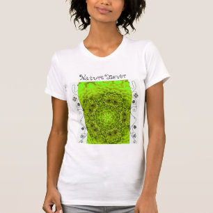 T-shirt GREEN DAHLIA FLOWER, Abstrato Floral Nature Lover