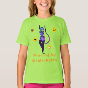 T-Shirt Green Happy Robot Diversão De Robô Verde