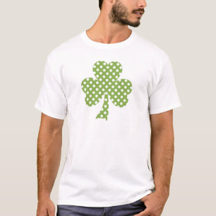 T-shirt Greenery Shamrock Clover Bolinhas dia de Patrick