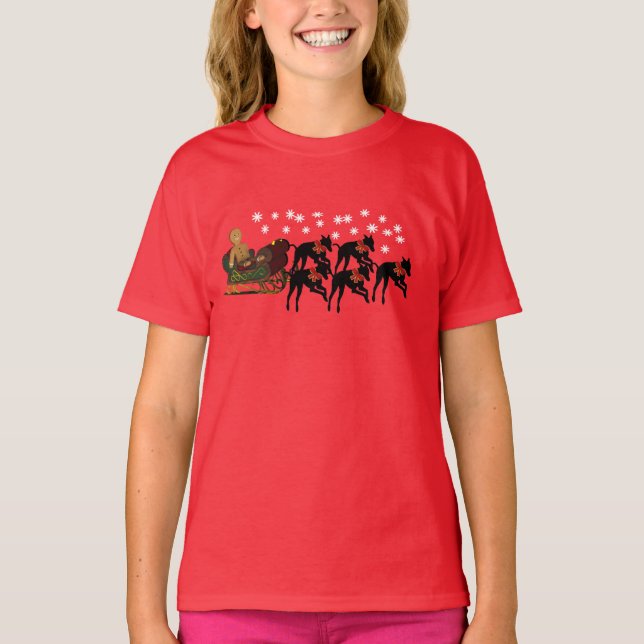 T-shirt Greyhounds Pulando Sleigh (Frente)