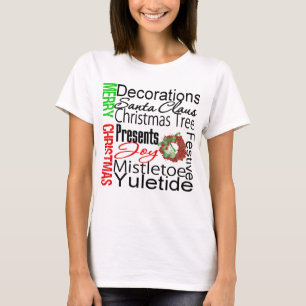 T-shirt Grinalda da colagem do Feliz Natal