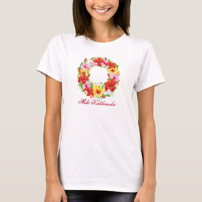 T-shirt Grinalda de Mele Kalikimaka (Frente)