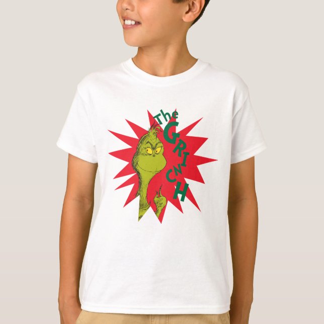 T-shirt Grinch Clássico | Estrela Vermelha Explosiva (Frente)