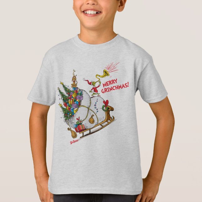 T-shirt Grinch Clássico | Feliz Grinchmas! (Frente)
