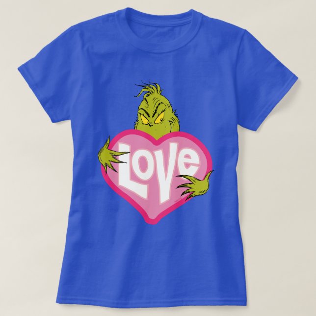 T-shirt Grinch | Coração Rosa Amor (Frente do Design)