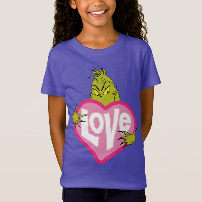 T-shirt Grinch | Coração Rosa Amor (Frente)