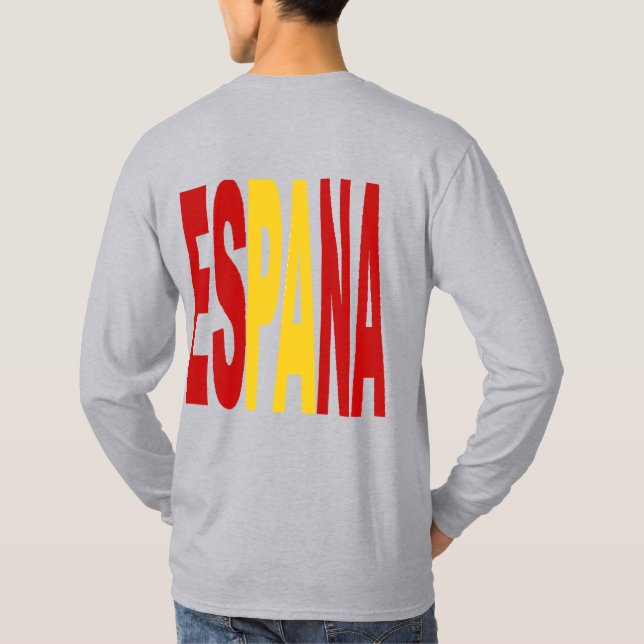 T-shirt gris dos  manches longues  ESPANA (Verso)