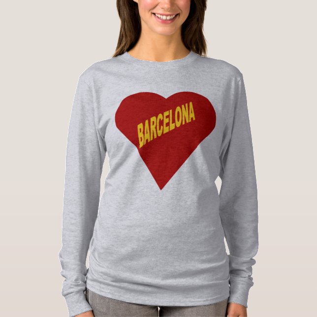 T-shirt gris femme  BARCELONA (Frente)