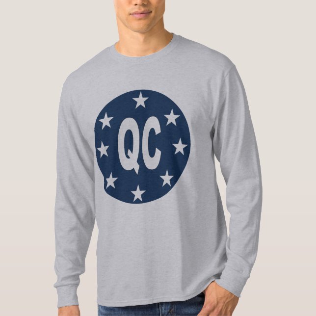 T-shirt  gris manches longues  DESIGN QUEBEC (Frente)