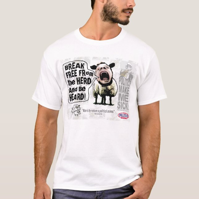 T-shirt Gritares políticos de Sheople Sheeple dos (Frente)