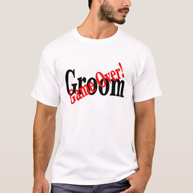 T-shirt Groom (Jogo Sobre Vermelho) (Frente)