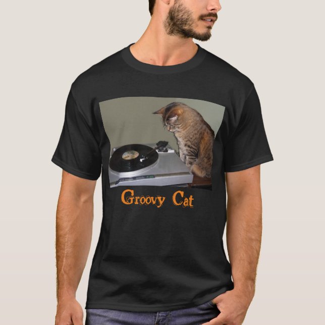 T-shirt Groovy do gato (Frente)