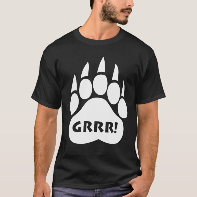 T-shirt "GRRR da pata do orgulho do urso!" Texto (Frente)
