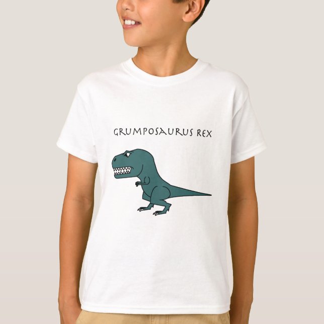 T-shirt Grumposaurus Rex verde escuro (Frente)
