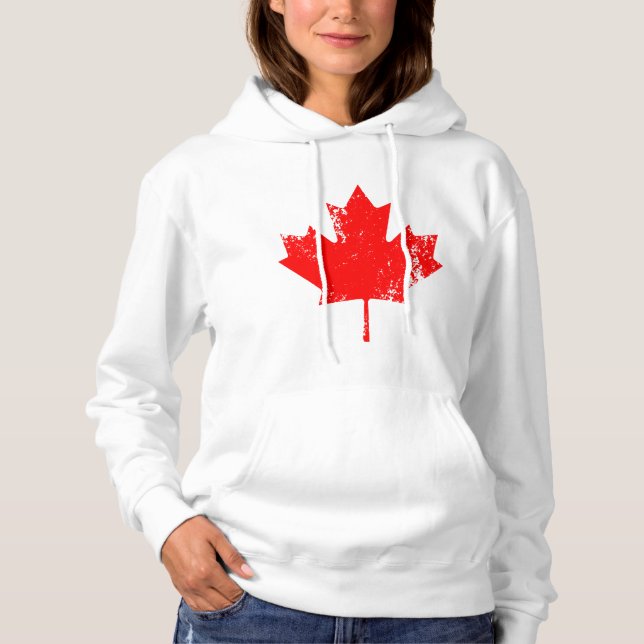T-shirt Grunge Canada Flag Maple - Red Distorted (Mapeamen (Frente)