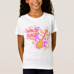 T-shirt Grunge da guitarra da rocha da menina do KRW