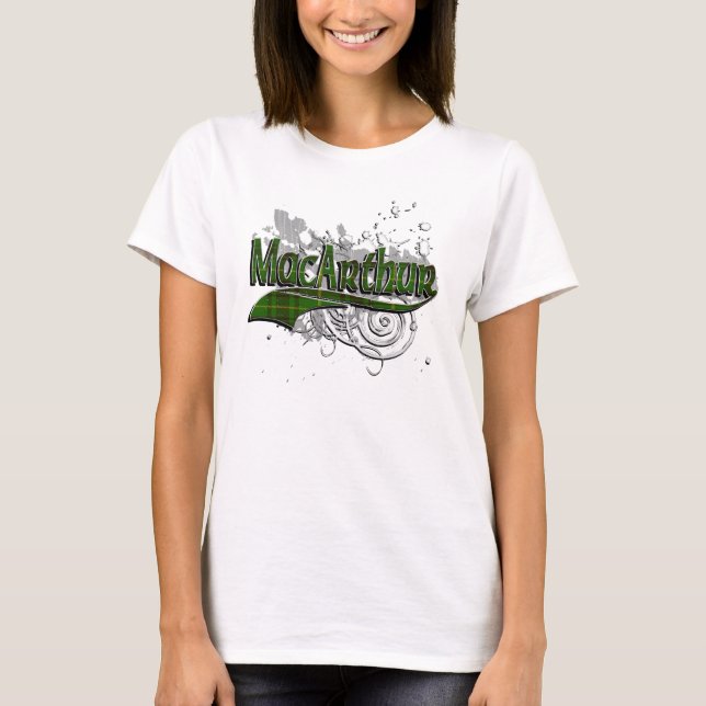 T-shirt Grunge do Tartan de MacArthur (Frente)