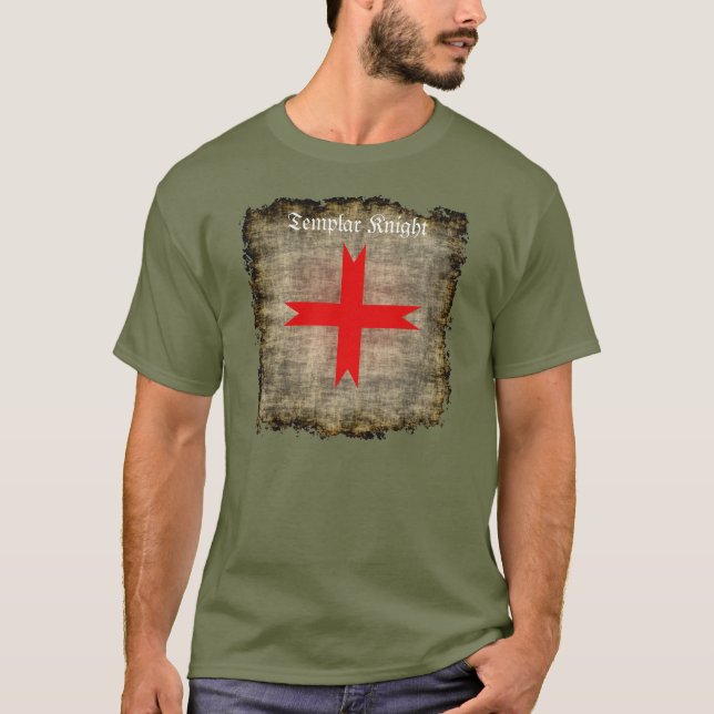T-shirt Grunge Medieval Cross of the Knights Templar (Frente)