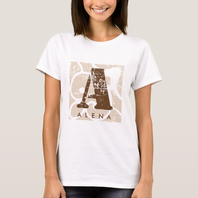 T-shirt Grunge Monograma Texto (Frente)