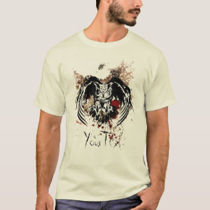 T-shirt Grunge Owl Voando em direção