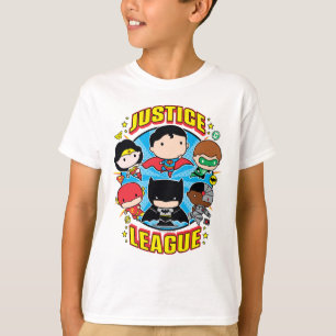 T-shirt Grupo da Liga da Justiça de Chibi