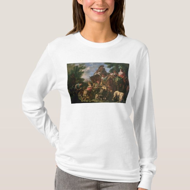 T-shirt Grupo de pastores com um cavalo (Frente)