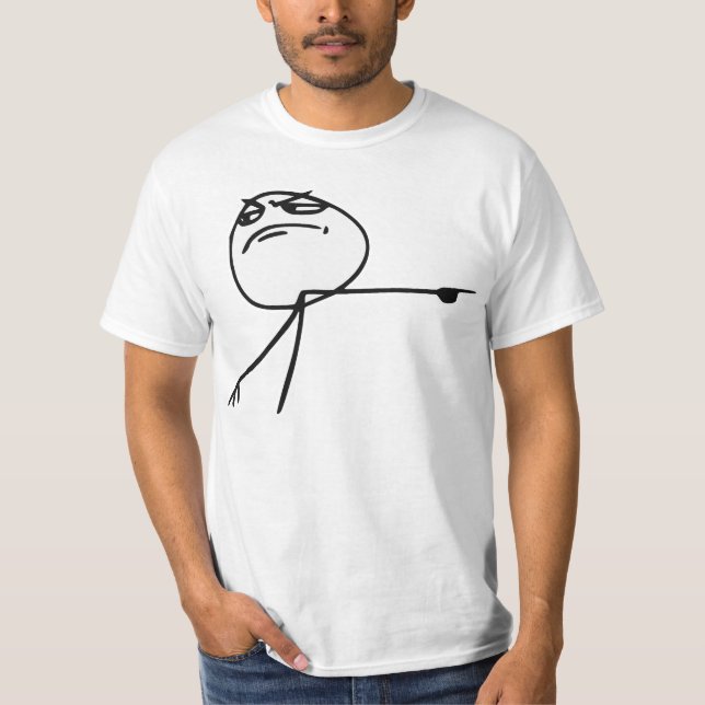 T-shirt GTFO saem da cara Meme cómico da raiva da cara (Frente)