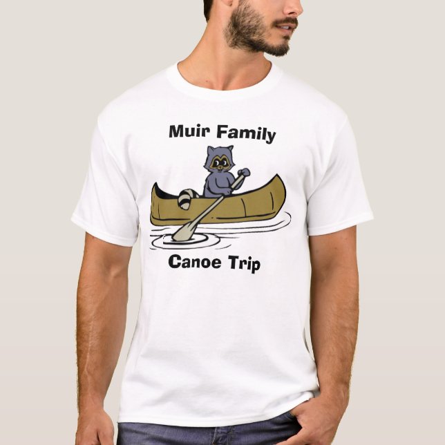 T-shirt Guaxinim da viagem da canoa da família de Muir (Frente)