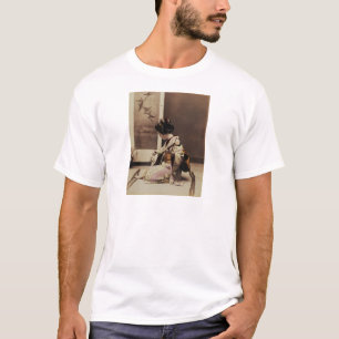 T-shirt Gueixa japonesa que joga o shamisen