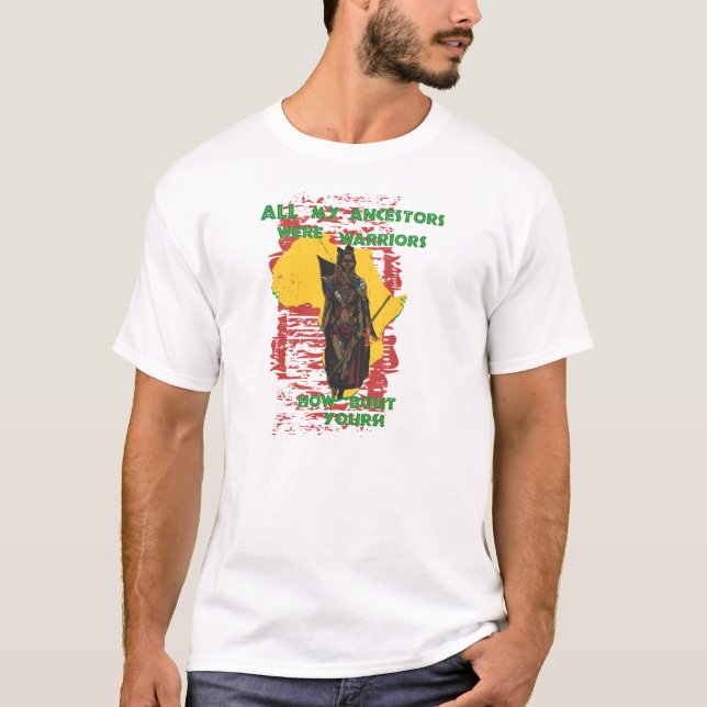 T-shirt Guerreiro africano da mulher (Frente)