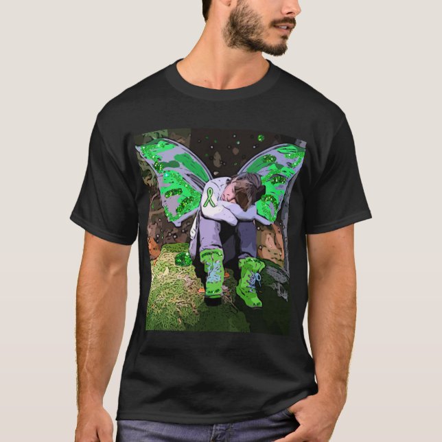 T-shirt Guerreiro Cansado da Doença de Lyme com Asas de An (Frente)