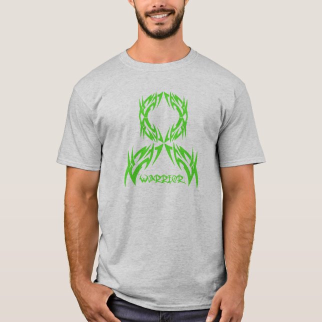 T-shirt Guerreiro dos homens do cancer do linfoma tribal (Frente)