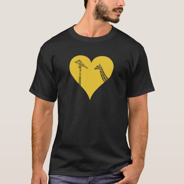 T-shirt Guindastes do amor dos girafas (Frente)