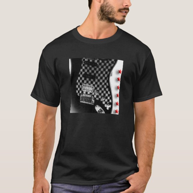 T-shirt guitarra checkerboarded (Frente)