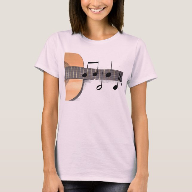 T-shirt Guitarra com notas (Frente)