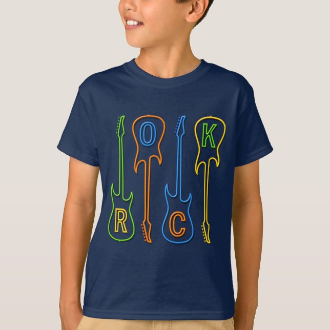 T-SHIRT GUITARRA DE NÉON DA ROCHA (Frente)