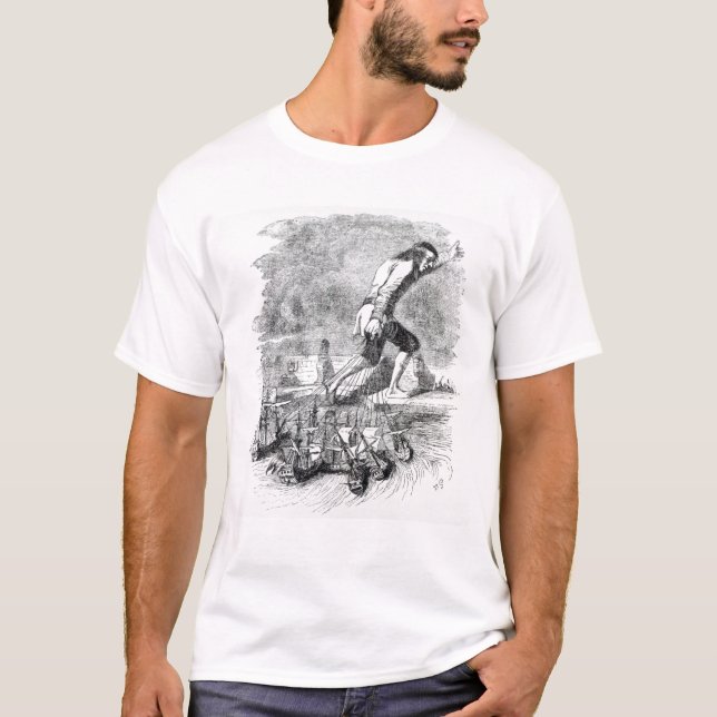 T-shirt Gulliver que rouba a frota de Blefuscudian (Frente)