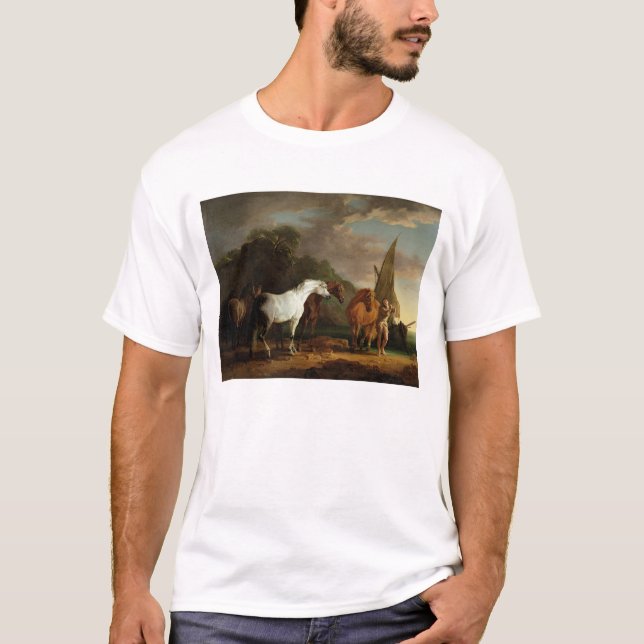 T-shirt Gulliver que toma sua licença final da terra do (Frente)